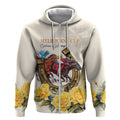 Melbourne Horse Racing Personalised Zip Hoodie Australian Horse With Yellow Roses