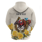 Melbourne Horse Racing Personalised Zip Hoodie Australian Horse With Yellow Roses