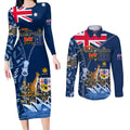 Personalised Happy Australia Day 26 January Couples Matching Long Sleeve Bodycon Dress and Long Sleeve Button Shirt LT9