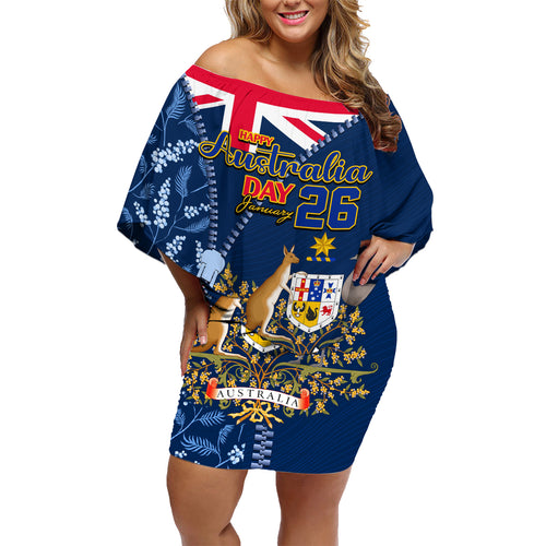 Personalised Happy Australia Day 26 January Family Matching Off Shoulder Short Dress and Hawaiian Shirt LT9
