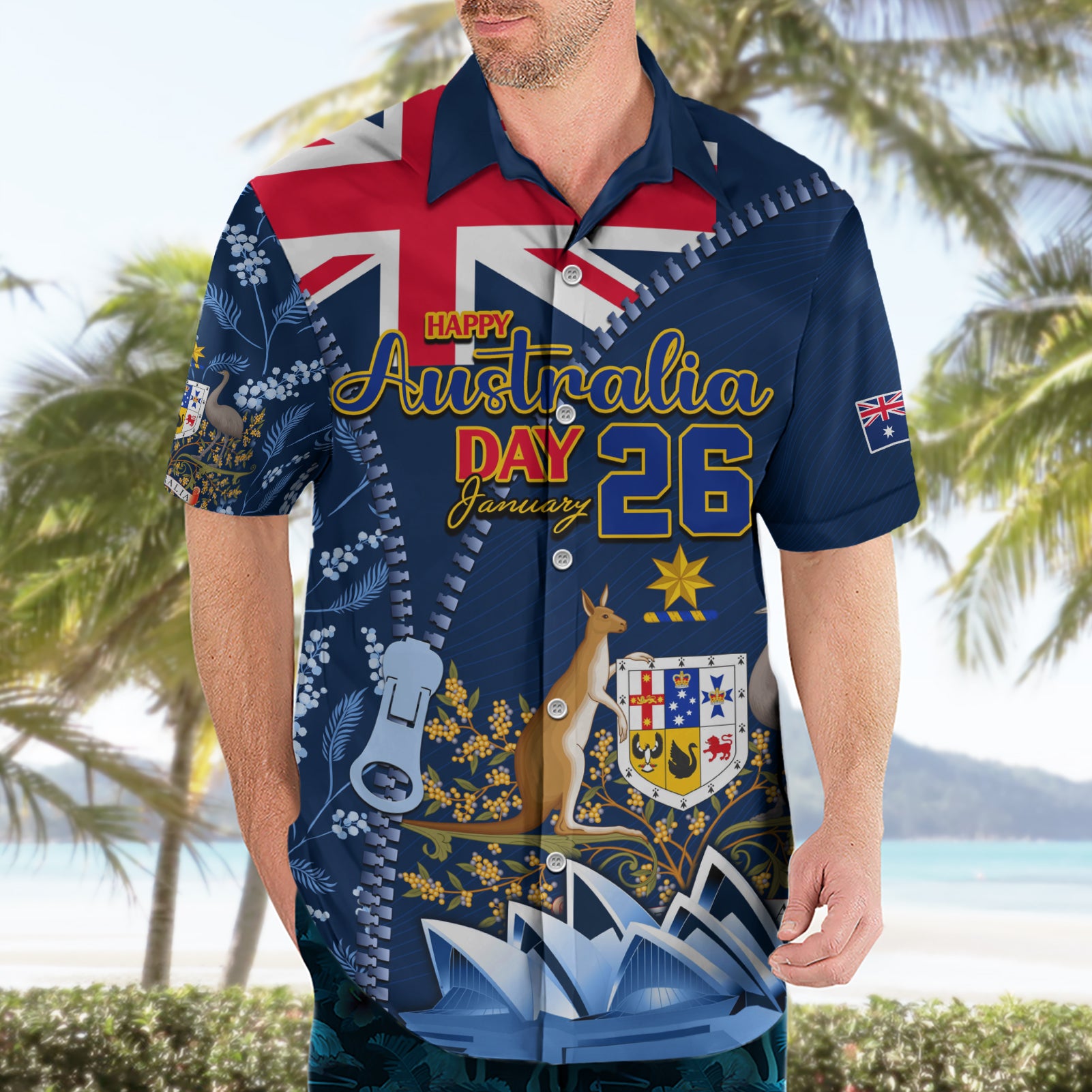 Personalised Happy Australia Day 26 January Hawaiian Shirt LT9