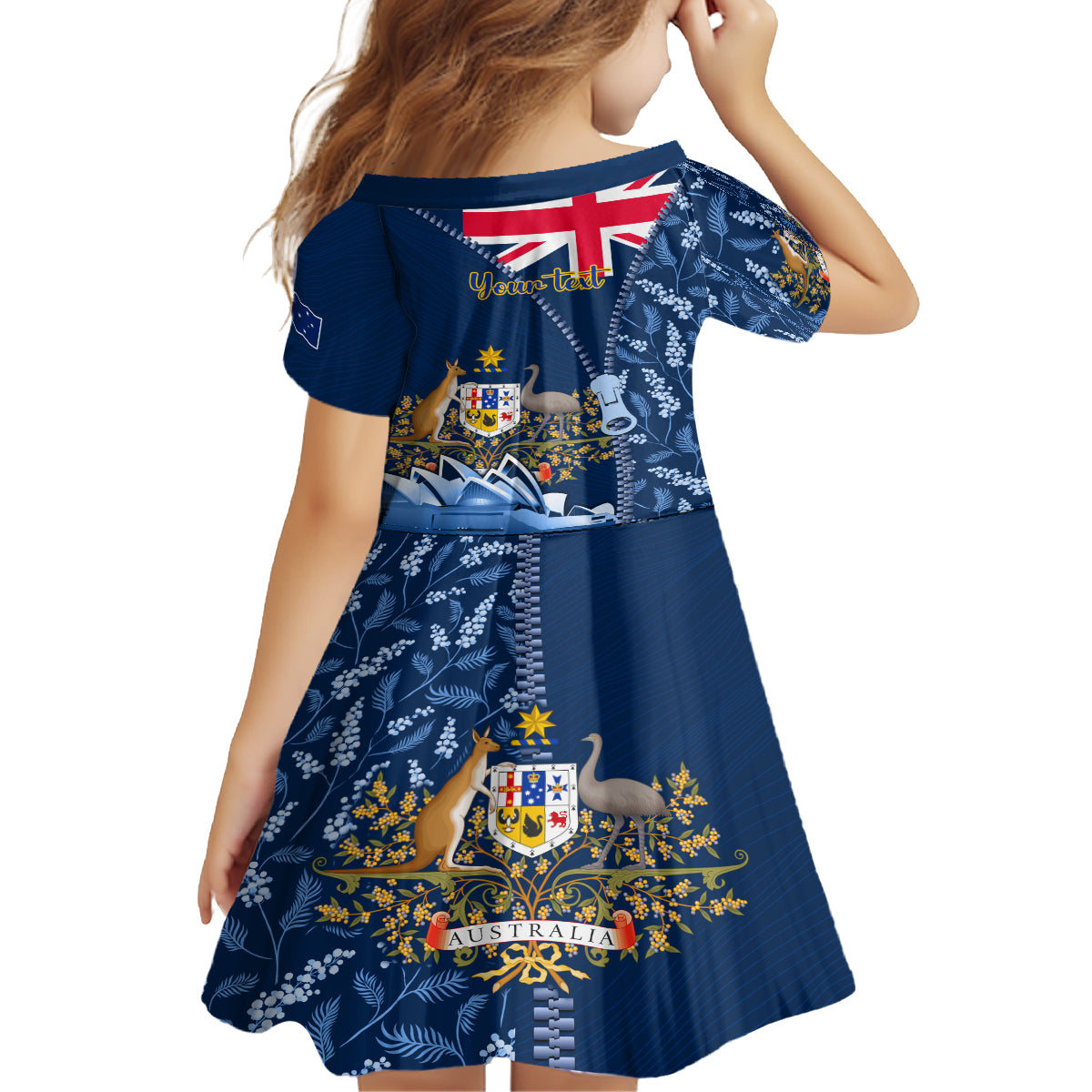 Personalised Happy Australia Day 26 January Kid Short Sleeve Dress LT9