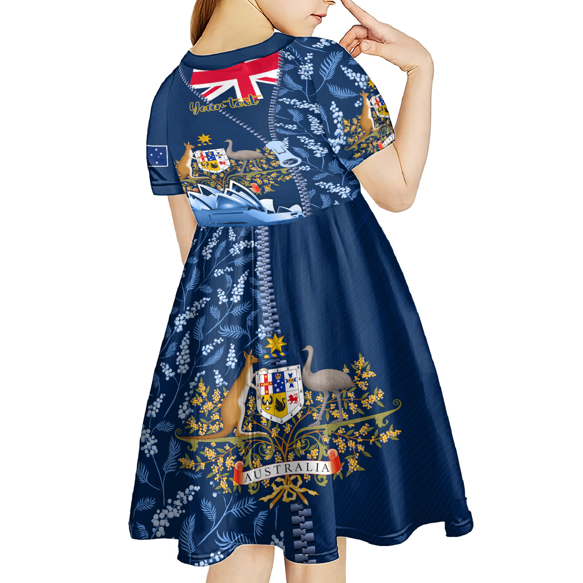 Personalised Happy Australia Day 26 January Kid Short Sleeve Dress LT9