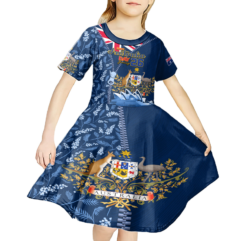 Personalised Happy Australia Day 26 January Kid Short Sleeve Dress LT9