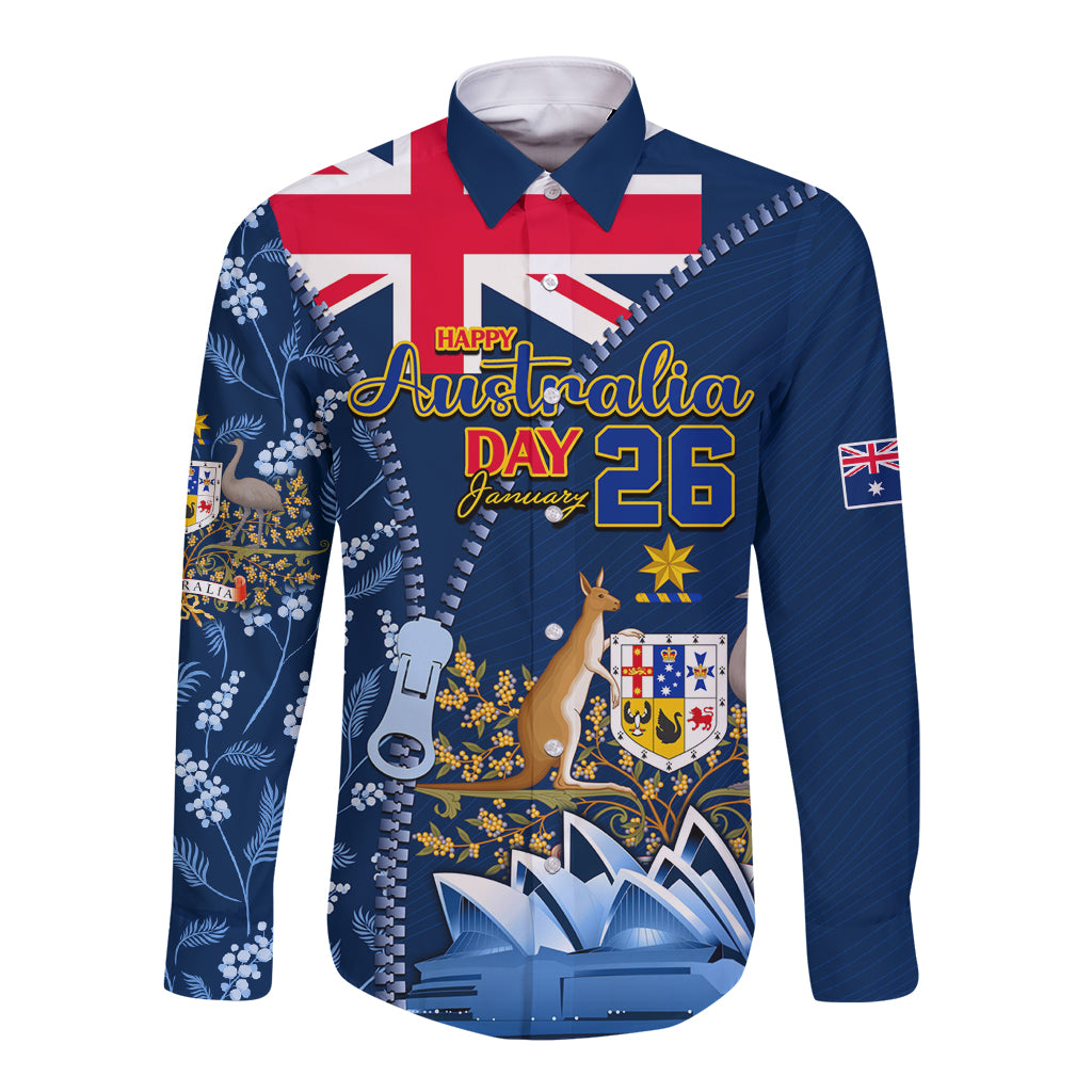 Personalised Happy Australia Day 26 January Long Sleeve Button Shirt LT9
