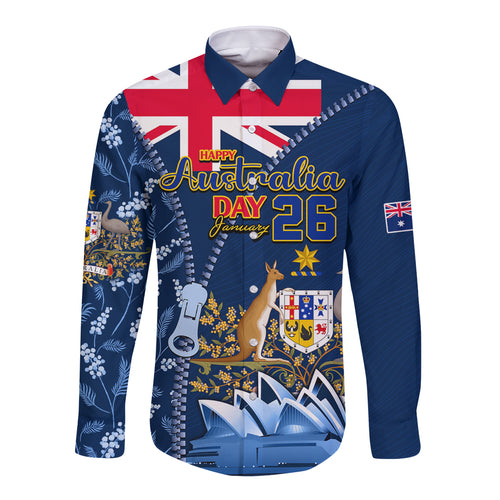 Personalised Happy Australia Day 26 January Long Sleeve Button Shirt LT9