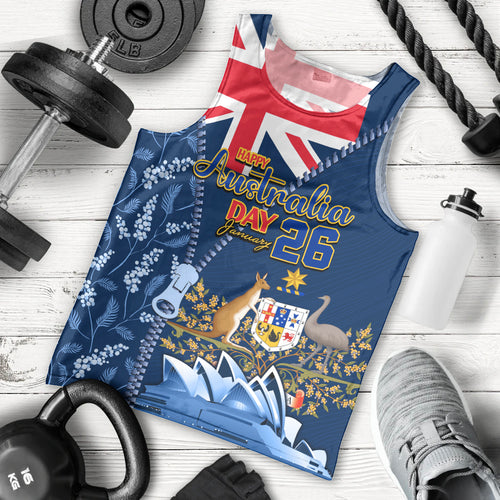Personalised Happy Australia Day 26 January Men Tank Top LT9