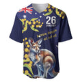 Blue Kangaroo and Golden Wattle Personalised Baseball Jersey Happy Australia Day 6 January