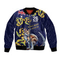 Blue Kangaroo and Golden Wattle Personalised Bomber Jacket Happy Australia Day 6 January
