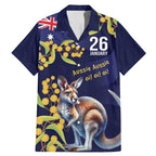 Blue Kangaroo and Golden Wattle Personalised Family Matching Mermaid Dress and Hawaiian Shirt Happy Australia Day 6 January