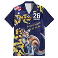 Blue Kangaroo and Golden Wattle Personalised Hawaiian Shirt Happy Australia Day 6 January