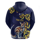 Blue Kangaroo and Golden Wattle Personalised Hoodie Happy Australia Day 6 January