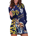 Blue Kangaroo and Golden Wattle Personalised Hoodie Dress Happy Australia Day 6 January