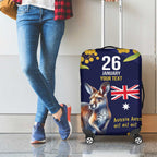 Blue Kangaroo and Golden Wattle Personalised Luggage Cover Happy Australia Day 6 January