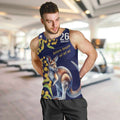 Blue Kangaroo and Golden Wattle Personalised Men Tank Top Happy Australia Day 6 January