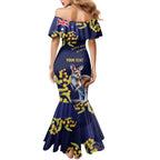 Blue Kangaroo and Golden Wattle Personalised Mermaid Dress Happy Australia Day 6 January