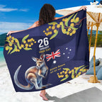 Blue Kangaroo and Golden Wattle Personalised Sarong Happy Australia Day 6 January