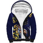 Blue Kangaroo and Golden Wattle Personalised Sherpa Hoodie Happy Australia Day 6 January