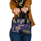 Blue Kangaroo and Golden Wattle Personalised Shoulder Handbag Happy Australia Day 6 January