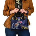 Blue Kangaroo and Golden Wattle Personalised Shoulder Handbag Happy Australia Day 6 January