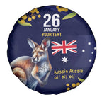 Blue Kangaroo and Golden Wattle Personalised Spare Tire Cover Happy Australia Day 6 January