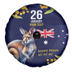 Blue Kangaroo and Golden Wattle Personalised Spare Tire Cover Happy Australia Day 6 January