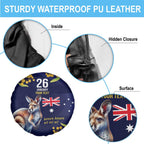Blue Kangaroo and Golden Wattle Personalised Spare Tire Cover Happy Australia Day 6 January