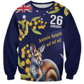 Blue Kangaroo and Golden Wattle Personalised Sweatshirt Happy Australia Day 6 January