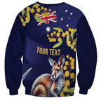 Blue Kangaroo and Golden Wattle Personalised Sweatshirt Happy Australia Day 6 January
