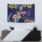 Blue Kangaroo and Golden Wattle Personalised Tapestry Happy Australia Day 6 January