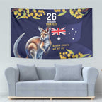 Blue Kangaroo and Golden Wattle Personalised Tapestry Happy Australia Day 6 January