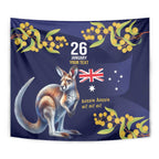 Blue Kangaroo and Golden Wattle Personalised Tapestry Happy Australia Day 6 January