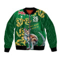 Green Kangaroo and Golden Wattle Personalised Bomber Jacket Happy Australia Day 6 January