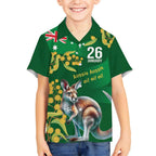Green Kangaroo and Golden Wattle Personalised Hawaiian Shirt Happy Australia Day 6 January
