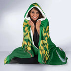 Green Kangaroo and Golden Wattle Personalised Hooded Blanket Happy Australia Day 6 January