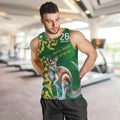 Green Kangaroo and Golden Wattle Personalised Men Tank Top Happy Australia Day 6 January