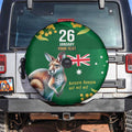 Green Kangaroo and Golden Wattle Personalised Spare Tire Cover Happy Australia Day 6 January