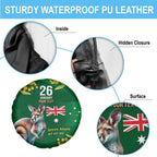 Green Kangaroo and Golden Wattle Personalised Spare Tire Cover Happy Australia Day 6 January