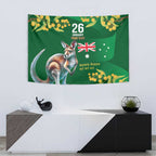 Green Kangaroo and Golden Wattle Personalised Tapestry Happy Australia Day 6 January