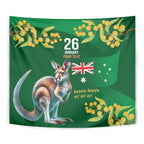 Green Kangaroo and Golden Wattle Personalised Tapestry Happy Australia Day 6 January