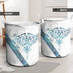 Kahui Whetu Paua shell Kowhaiwhai Taniko Personalised Laundry Basket Manta Ray Shark-Turtle Maori Tribal Style