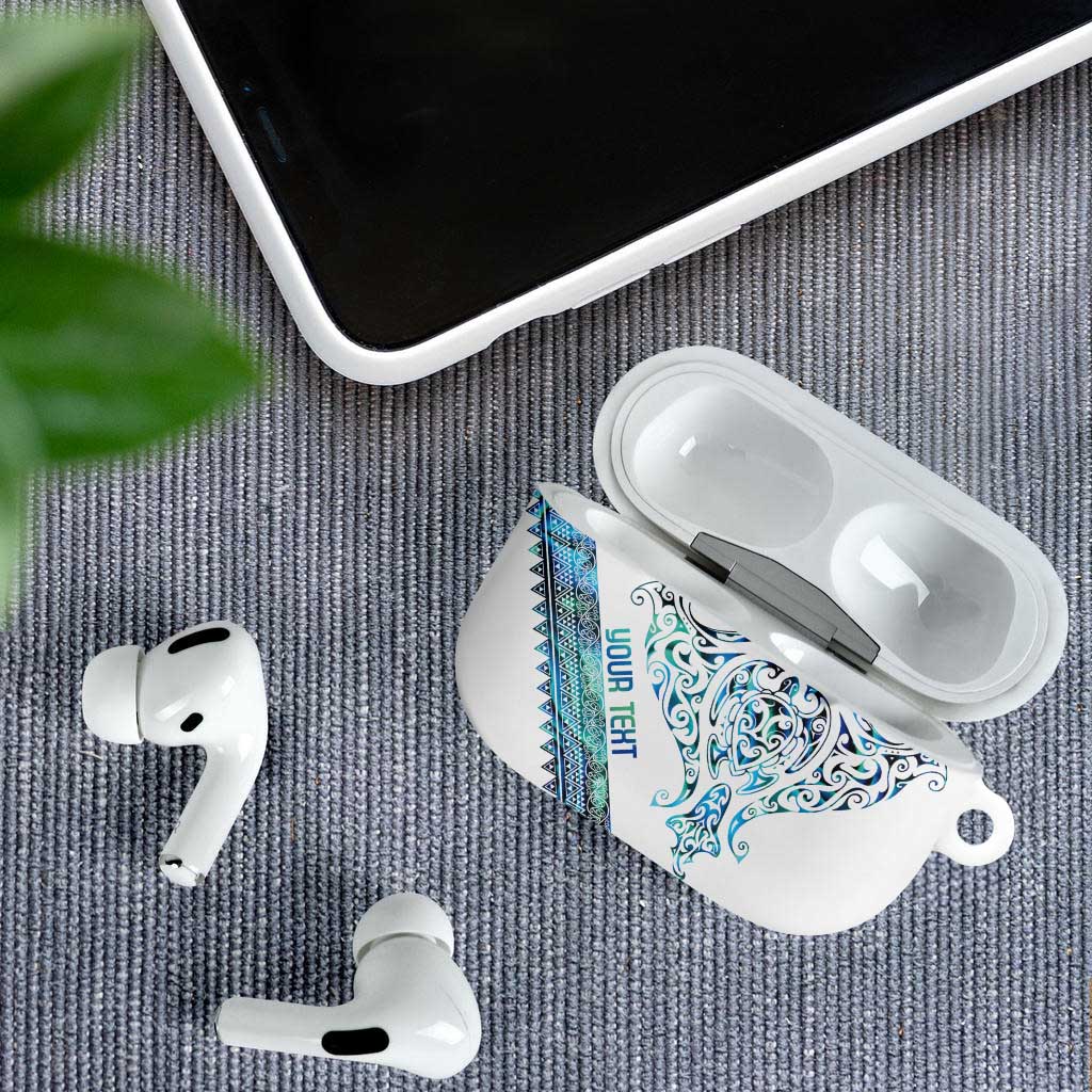 Kahui Whetu Paua shell Kowhaiwhai Taniko Personalised AirPods Case Manta Ray Shark-Turtle Maori Tribal Style