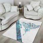 Kahui Whetu Paua shell Kowhaiwhai Taniko Personalised Area Rug Manta Ray Shark-Turtle Maori Tribal Style