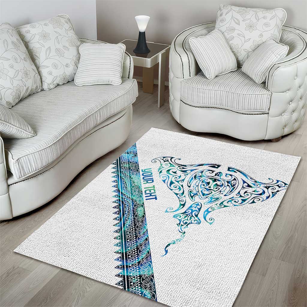 Kahui Whetu Paua shell Kowhaiwhai Taniko Personalised Area Rug Manta Ray Shark-Turtle Maori Tribal Style