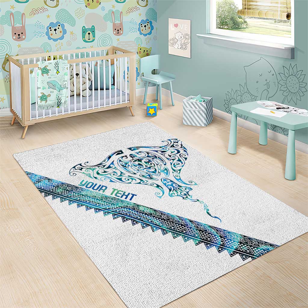 Kahui Whetu Paua shell Kowhaiwhai Taniko Personalised Area Rug Manta Ray Shark-Turtle Maori Tribal Style