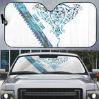 Kahui Whetu Paua shell Kowhaiwhai Taniko Personalised Auto Sun Shade Manta Ray Shark-Turtle Maori Tribal Style