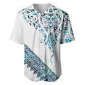Kahui Whetu Paua shell Kowhaiwhai Taniko Personalised Baseball Jersey Manta Ray Shark-Turtle Maori Tribal Style