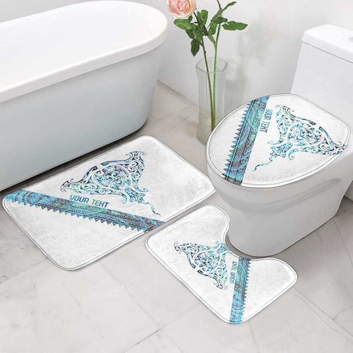 Kahui Whetu Paua shell Kowhaiwhai Taniko Personalised Bathroom Set Manta Ray Shark-Turtle Maori Tribal Style
