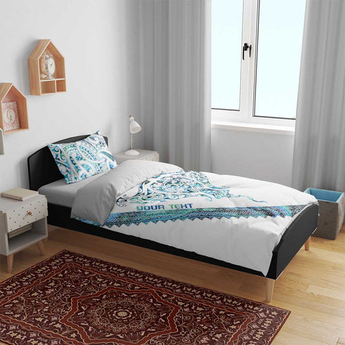 Kahui Whetu Paua shell Kowhaiwhai Taniko Personalised Bedding Set Manta Ray Shark-Turtle Maori Tribal Style