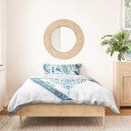 Kahui Whetu Paua shell Kowhaiwhai Taniko Personalised Bedding Set Manta Ray Shark-Turtle Maori Tribal Style